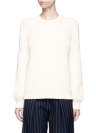 Main View - Click To Enlarge - VICTORIA BECKHAM - Balloon sleeve chunky rope knit sweater
