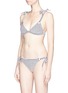 Figure View - Click To Enlarge - MARA HOFFMAN - Terry stripe triangle bikini top