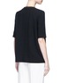 Back View - Click To Enlarge - LANVIN - Jewelled neck wool crepe top