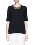 Main View - Click To Enlarge - LANVIN - Jewelled neck wool crepe top