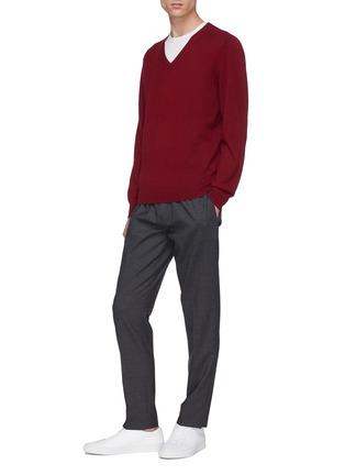 Figure View - Click To Enlarge - EQUIL - Contrast seam cashmere V-neck sweater