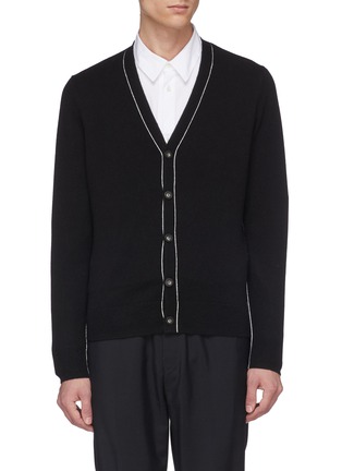 Main View - Click To Enlarge - EQUIL - Contrast seam cashmere cardigan