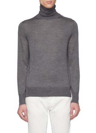 Main View - Click To Enlarge - EQUIL - Contrast seam wool blend turtleneck sweater