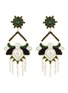 Main View - Click To Enlarge - MERCEDES SALAZAR - Faux pearl fringe threaded abstract drop clip earrings
