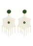 Main View - Click To Enlarge - MERCEDES SALAZAR - 'Snowflake' faux pearl fringe threaded drop clip earrings