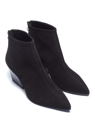 Detail View - Click To Enlarge - AEYDE - 'Freya' slanted heel suede ankle boots