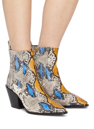 Figure View - Click To Enlarge - AEYDE - 'Kate' snake embossed leather Chelsea boots