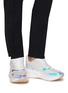 Figure View - Click To Enlarge - ALEXANDER MCQUEEN - 'Oversized Runner' in holographic panel leather