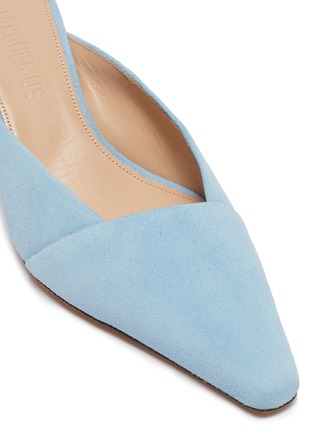 Detail View - Click To Enlarge - JACQUEMUS - 'Sao' sculptural heel suede mules