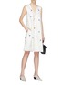 Figure View - Click To Enlarge - THEORY - Graphic embellished silk sleeveless dress