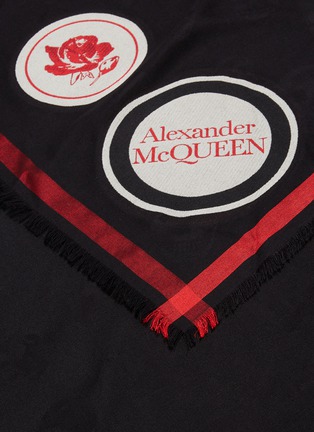 Detail View - Click To Enlarge - ALEXANDER MCQUEEN - Biker logo patch scarf
