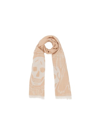 Main View - Click To Enlarge - ALEXANDER MCQUEEN - Oversize Royal Skull wool scarf