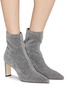 Figure View - Click To Enlarge - PEDDER RED - 'Hart' metallic sock knit ankle boots