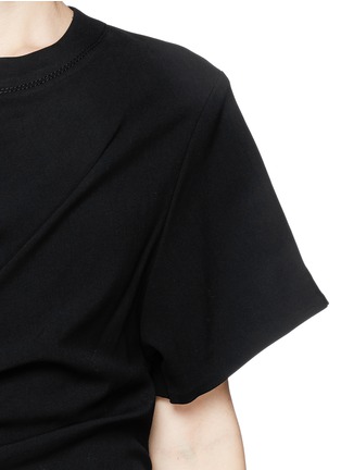 Detail View - Click To Enlarge - HELMUT LANG - Asymmetric sleeve ruche dress