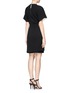 Back View - Click To Enlarge - HELMUT LANG - Asymmetric sleeve ruche dress