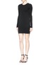 Front View - Click To Enlarge - T BY ALEXANDER WANG - Cutout logo back stretch jersey dress