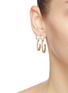 Figure View - Click To Enlarge - JOOMI LIM - Mismatched faux pearl Swarovski crystal hoop earrings