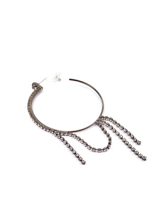 Detail View - Click To Enlarge - JOOMI LIM - Swarovski crystal fringe hoop earrings