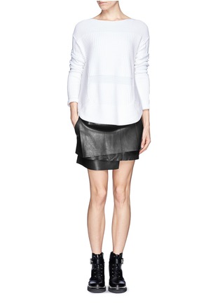 Figure View - Click To Enlarge - HELMUT LANG - Multi layer leather skirt