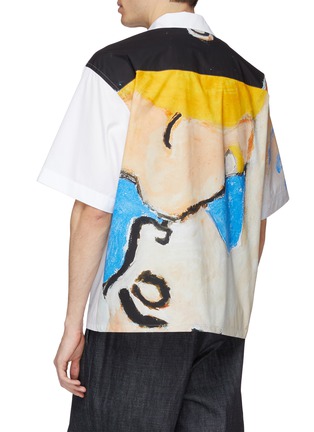 Back View - Click To Enlarge - MARNI - Colourblock abstract graphic print oversized short sleeve shirt