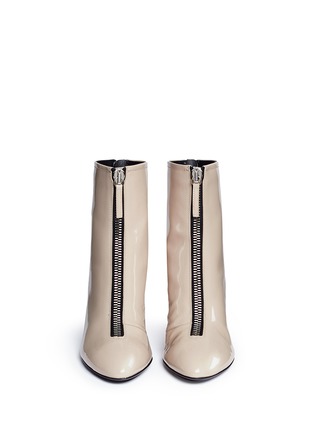 Front View - Click To Enlarge - 73426 - 'Bebe' patent leather zip boots
