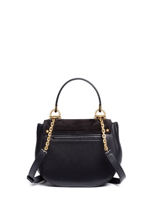 Detail View - Click To Enlarge - MICHAEL KORS - 'Isadore' medium suede flap leather crossbody saddle bag