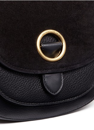  - MICHAEL KORS - 'Isadore' medium suede flap leather crossbody saddle bag