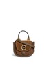 Main View - Click To Enlarge - MICHAEL KORS - 'Isadore' small suede flap leather crossbody saddle bag