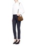Figure View - Click To Enlarge - MICHAEL KORS - 'Isadore' small suede flap leather crossbody saddle bag
