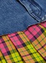 Detail View - Click To Enlarge - VETEMENTS - Pleated tartan plaid hem denim skirt