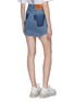 Back View - Click To Enlarge - VETEMENTS - x Levi Strauss & Co. patchwork angled split hem denim mini skirt