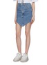 Front View - Click To Enlarge - VETEMENTS - x Levi Strauss & Co. patchwork angled split hem denim mini skirt