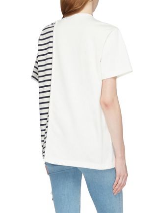 Back View - Click To Enlarge - JW ANDERSON - Stripe knit panel patchwork T-shirt