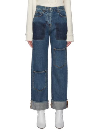 Main View - Click To Enlarge - JW ANDERSON - Patch pocket roll cuff wide leg jeans