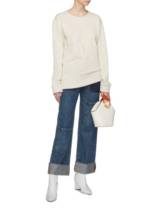 Figure View - Click To Enlarge - JW ANDERSON - Patch pocket roll cuff wide leg jeans