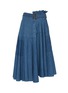 Main View - Click To Enlarge - JW ANDERSON - Belted panelled pleated denim skirt