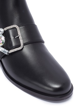 Detail View - Click To Enlarge - SOPHIA WEBSTER - 'Arlo' jewelled buckle leather ankle boots