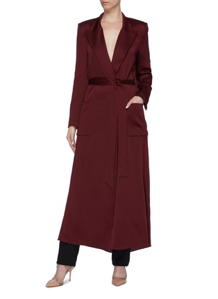 Figure View - Click To Enlarge - ROLAND MOURET - 'Heathcoat' belted cutout drape back coat