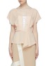 Main View - Click To Enlarge - ROLAND MOURET - 'Tayrona' contrast lace-up front drape wool peplum top