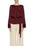 Main View - Click To Enlarge - ROLAND MOURET - 'Pilar' tie waist silk pussybow blouse