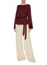 Figure View - Click To Enlarge - ROLAND MOURET - 'Pilar' tie waist silk pussybow blouse