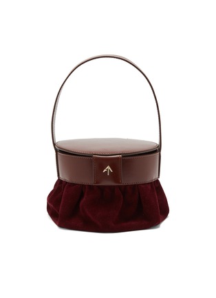 Main View - Click To Enlarge - MANU ATELIER - Ruched suede panel leather top handle bag