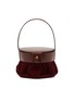 Main View - Click To Enlarge - MANU ATELIER - Ruched suede panel leather top handle bag