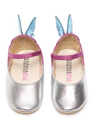 Figure View - Click To Enlarge - SOPHIA WEBSTER - 'Chiara Baby' butterfly appliqué metallic leather infant Mary Jane flats