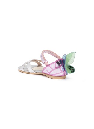 Detail View - Click To Enlarge - SOPHIA WEBSTER - 'Chiara' butterfly appliqué metallic leather toddler sandals