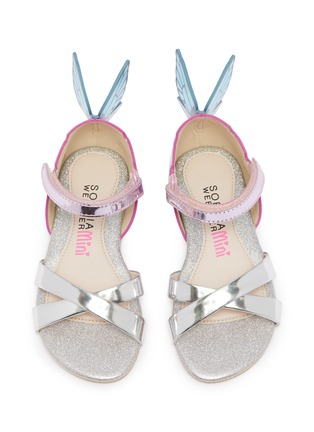 Figure View - Click To Enlarge - SOPHIA WEBSTER - 'Chiara' butterfly appliqué metallic leather toddler sandals