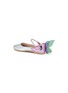 Detail View - Click To Enlarge - SOPHIA WEBSTER - 'Chiara Junior' butterfly appliqué metallic leather kids Mary Jane flats