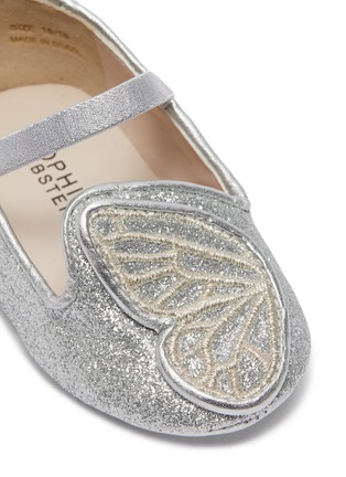 Detail View - Click To Enlarge - SOPHIA WEBSTER - 'Bibi Butterfly Baby' appliqué glitter infant Mary Jane flats