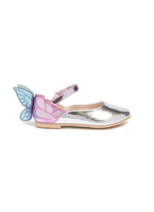 Main View - Click To Enlarge - SOPHIA WEBSTER - 'Chiara' butterfly appliqué metallic leather toddler Mary Jane flats