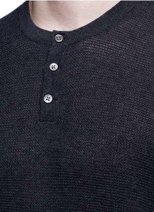 Detail View - Click To Enlarge - JAMES PERSE - Cotton-cashmere thermal Henley T-shirt
